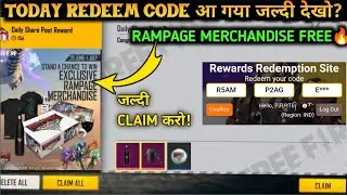 FREE FIRE REDEEM CODE TODAY 🔥| FREE FIRE RAMPAGE MERCHANDISE GIVEAWAY REDEEM CODE 🤩| जल्दी CLAIM करो