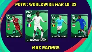 POTW: Worldwide Mar 10 22 Players Official Max Ratings || Pes 2021 Mobile