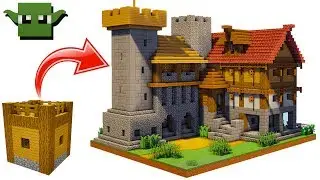 Minecraft Medieval Fortified House Tutorial (EASY 5X5 BUILDING SYSTEM)