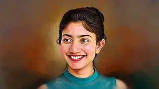 Easy Digital Oil Painting Process | Digital Painting Basics- Sai Pallavi