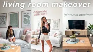 DECORATE MY LIVING ROOM WITH ME  | aesthetic & cozy room makeover