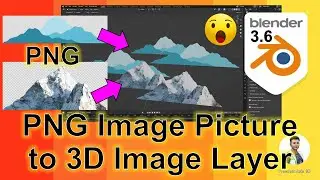 Import PNG image layer with alpha transparent as 3D Background - Blender 3.6 Tutorial