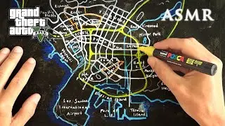 ASMR 1hr GTA 5 | Drawing Map of Los Santos | Grand Theft Auto V