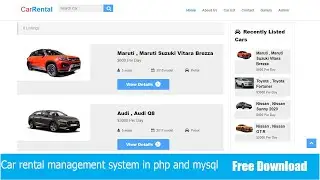 Complete Online Car Rental System using PHP and MySQL | Free Download