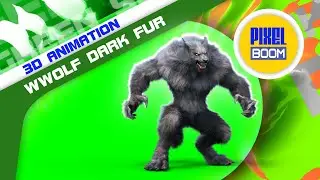 Green Screen Werewolf Dark Fur 3D Animation - PixelBoom