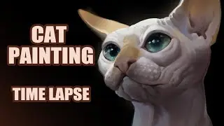 How to Paint a Cat - Timelapse video