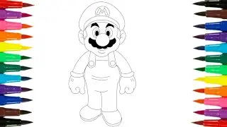 How to draw and colour Super Mario cartoon / drawing for kids