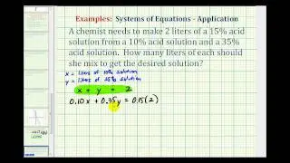 Ex:  System of Equations Application - Mixture Problem