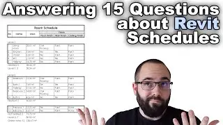 Revit Schedule Tutorial