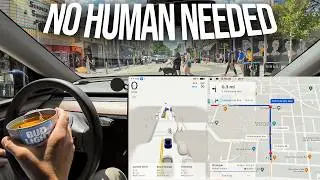 Tesla Self Driving Needs NO HELP Downtown!