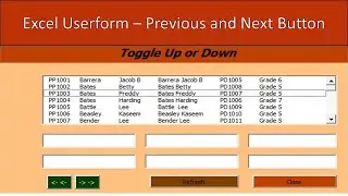 Excel Userform VBA - Previous and Next Button