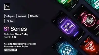 Premiere Pro Template: Black Friday | Pr Neon Stories & Posts + Free Font