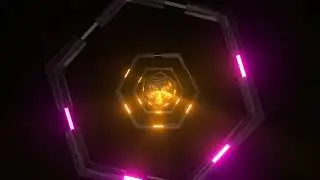 Colorful Lighted Hexagonal Tunnel 1