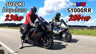 Гонка СПОРТБАЙКОВ! Suzuki GSX 1300R HAYABUSA GEN 3 vs BMW S1000RR vs BMW M3 G80 STAGE 2