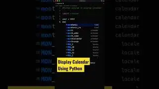 Display Calendar using Python Code 