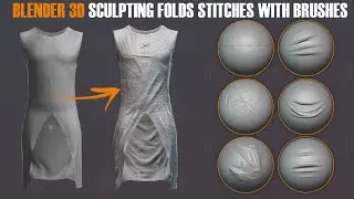 Blender sculpting folds. Realistic cloth (fabric) sculpting in Blender. 