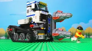 LEGO Cars and Trucks Experimental Police truck and crane tow truck video for kids