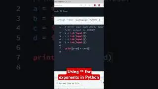 Python exponents (power operator)