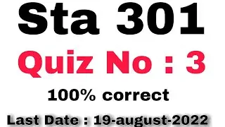 Sta301 Quiz 3 Solution 2022 | Sta301 Quiz 3 | Let's Study