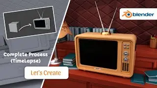 Television Complete Process In Blender (Timelapse) | Blender 4.1 | #artofabhi9 #blender #b3d