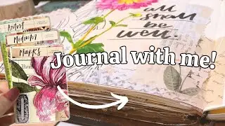 Journal with me: Simple layout with collage and stencilling ✨