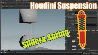 Houdini Simple suspension using Slider and Spring Constraint