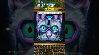 Asking AI: portrait of cyber cat 🐈‍⬛