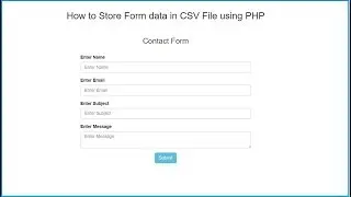 How to Store Form data in CSV File using PHP