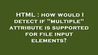 HTML : how would I detect if 