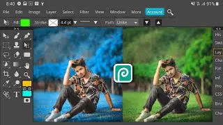 Photopea Editing Mobile📱 Photopea Bluo Tone Editing Tutorial 🔥