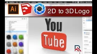 SketchUp Tutorial - Convert 2D Image to 3D Youtube Logo