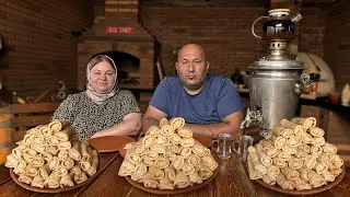 Openwork Pancakes with Meat Filling, Cooked on Wood!