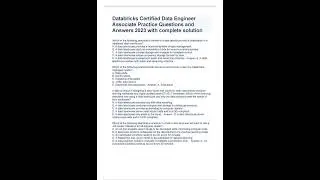 Databricks Certified Data Engineer Associate Practice Questions and Answers 2023 with complete
