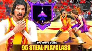 New 6'7 PLAYMAKING GLASS CLEANER + 95 STEAL HOF INTERCEPTOR is MENACING in REC on NBA 2K24