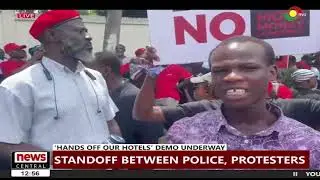 WATCH: Chaos ensues as police engage in standoff with Hands Off Our Hotels protestors