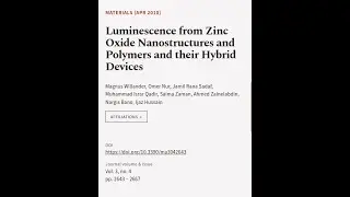 Luminescence from Zinc Oxide Nanostructures and Polymers and their Hybrid Devices | RTCL.TV