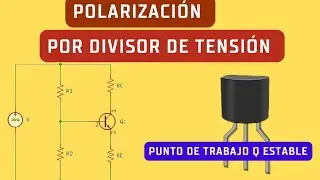 Voltage divider bias in an NPN transistor (Keeps the Q operating point stable).