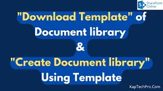 How To Create Document library Using Document Library Template