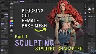 2D to 3D Sculpting Stylized Character in ZBrush | Timelapse Part 1