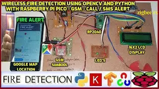 Wireless Fire🔥Detection System Using OpenCV & Python With Raspberry Pi Pico - GSM📱Call / SMS Alert📍