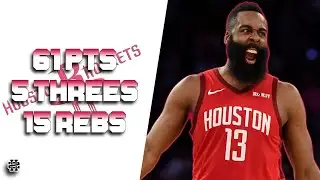 James Harden 61 pts 5 threes 15 rebs vs Knicks 18/19 season