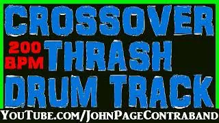 Crossover Thrash Drum Backing Track 200 bpm for Guitar and Bass Free Metal Beat