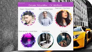 Circular Picture Box - Gradient color border, Line & Cap Styles - C# & WinForms