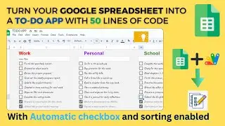 Turn Google Spreadsheet into TODO APP | Google Apps Script 