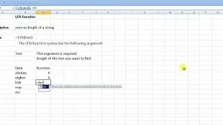 LEN function in excel