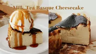 (eng) Earl Grey Milk Tea☕️ Basque Cheesecake