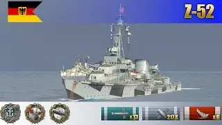 Бой на немецком эсминце X уровня Z-52 | WoWS Replays