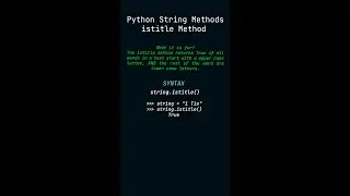 istitle Method - String Method