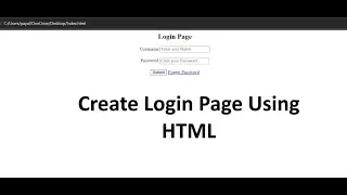 How to Create A simple Login Form in HTML |HTML Tutorials|