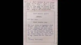 Notice writing l Notice writing on blood donation camp l Notice writing format